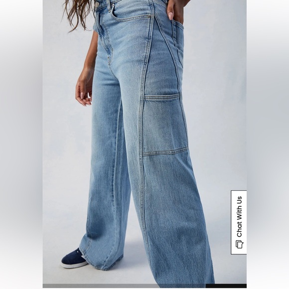 PacSun Murphy Denim Jean Paneled Wide Leg Baggy Eco Stretch Medium Indigo SZ 26 - Picture 4 of 12